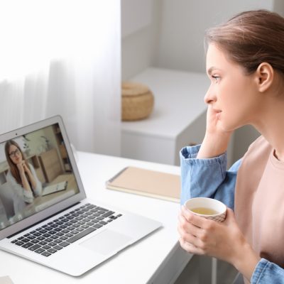 young girl talking to psychologist